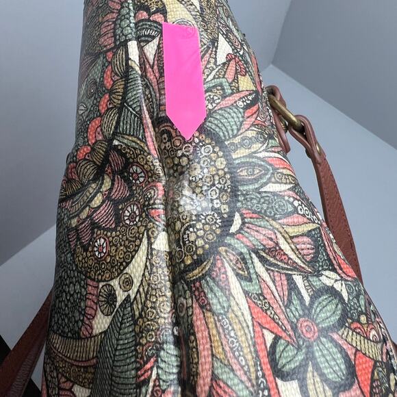 Sakroots Polyvinyl Floral Multi-Pocket Double Strap Handbag Purse - Picture 7 of 12